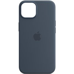 Чехол накладка для iPhone 14 (6.1) Silicone Case with MagSafe Storm Blue