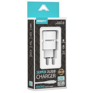 Сетевое зарядное устройство ANSTY C-031-A with Micro USB cable 2.4A 2 USB Белый