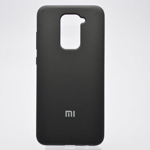 Чехол накладка Silicon Case Full Cover для Xiaomi Redmi Note 9 Black/Черный