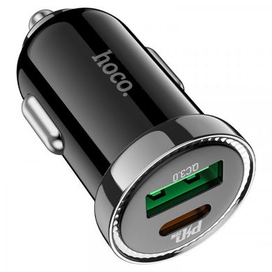 Автомобильная зарядка HOCO Z44 Leading (Type-C PD20W/USB QC3.0) Black