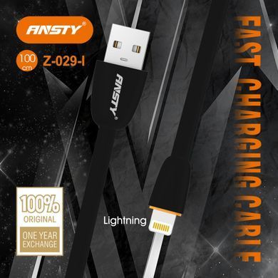 Кабель ANSTY Z-029-I Lightning 2.4A 1M Черный