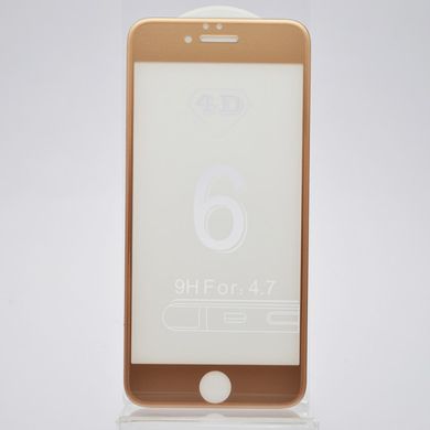 Защитное стекло 4D для iPhone 6/6S Gold тех. пакет