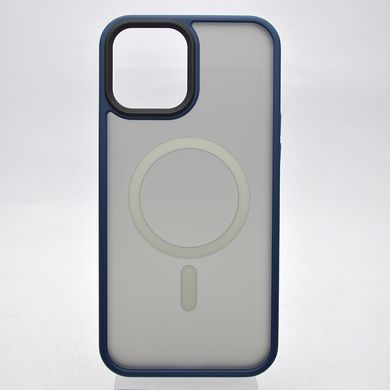 Чехол накладка Metal Buttons с MagSafe для iPhone 13 Pro Blue/Синий