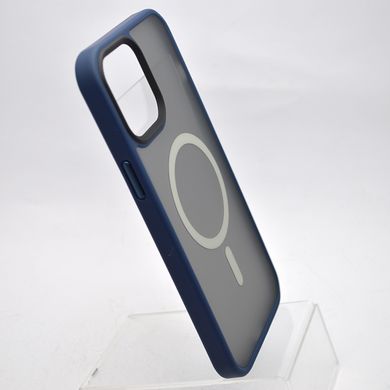 Чехол накладка Metal Buttons с MagSafe для iPhone 13 Pro Blue/Синий