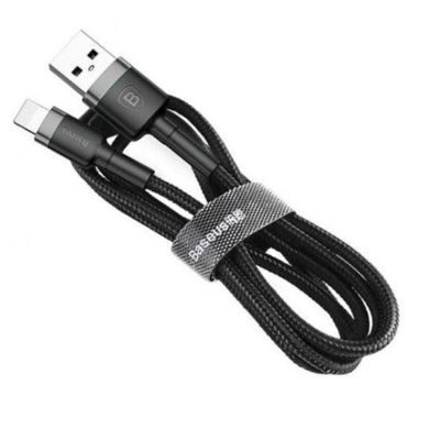 Кабель Baseus cafule Cable USB Lightning 2.4A 0.5m Gray-Black CALKLF-AG1, Чорний
