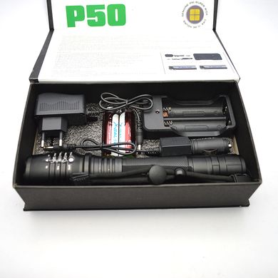 Ліхтар акумуляторний тактичний X-Balog BL-P08-P50 з автомобільною зарядкою та 220V зарядкою