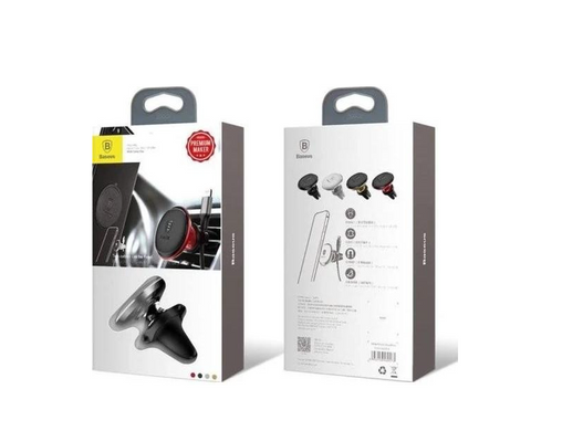 Автодержатель Baseus Magnetic Car Mount Phone Holder with Cable Clip Air Vent Black C40141201113-00