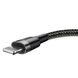 Кабель Baseus cafule Cable USB Lightning 2.4A 0.5m Gray-Black CALKLF-AG1, Черный