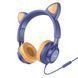 Большие наушники (Bluetooth) Hoco W36 Cat ear с кошачьими ушками Midnight Blue