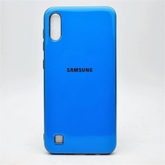 Чехол глянцевый с логотипом Glossy Silicon Case для Samsung A105 Galaxy A10 Blue