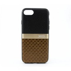 Чохол накладка XO (шкіра/метал) "Business" for iPhone 7 / iPhone 8 Black/Brown