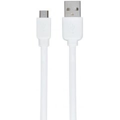 Кабель Flat USB-micro USB White 0.8m (тех. пакет)