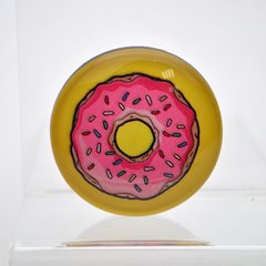Універсальний тримач для телефону PopSocket (попсокет) Glass 3D Donut №2 (Пончик)