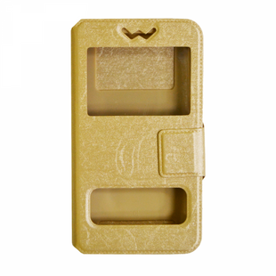 Чехол универсальный для телефона CMA Book Cover Soft Touch Two Windows 5.2-5.5" Gold (A1)
