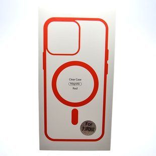 Чехол накладка с MagSafe Clear Case Magnetic для Apple iPhone 14 Pro Max Red