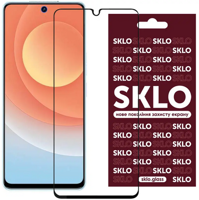 Защитное стекло SKLO 3D для Tecno Camon 19 Neo CH6i Black/Черная рамка