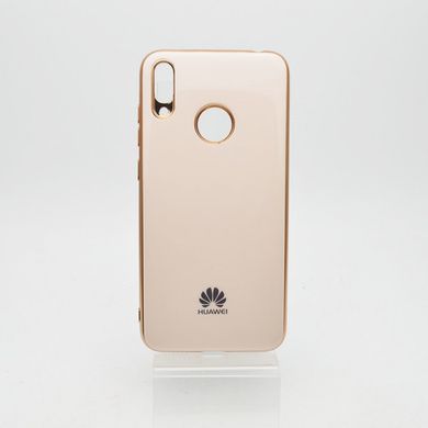 Чехол глянцевый с логотипом Glossy Silicon Case для Huawei Y7 2019 / Y7 Prime 2019 Gold