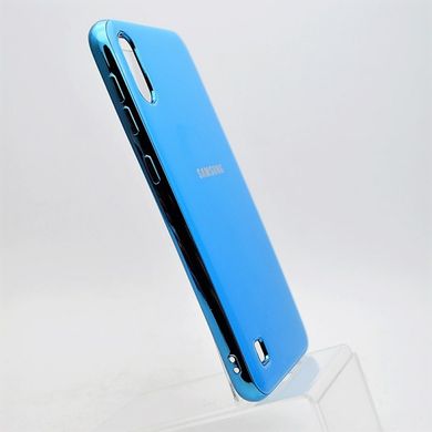 Чехол глянцевый с логотипом Glossy Silicon Case для Samsung A105 Galaxy A10 Blue