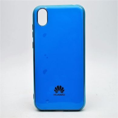 Чехол глянцевый с логотипом Glossy Silicon Case для Huawei Y5 2019 Blue