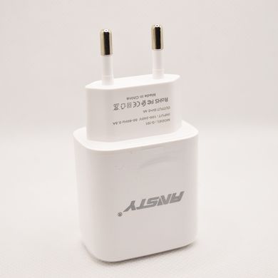 Мережевий зарядний пристрій ANSTY C-101 2.4A 1 USB White
