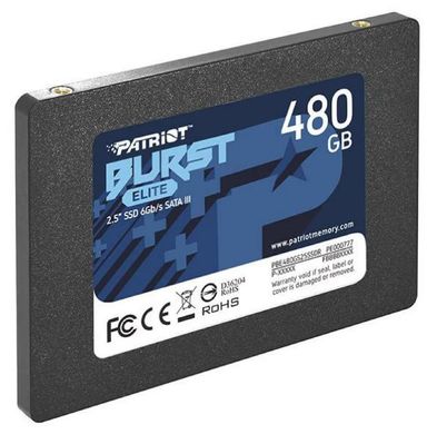 Внутрішній SSD-накопичувач 480GB Patriot Burst Elite 2.5'' SATA III (PBE480GS25SSDR)