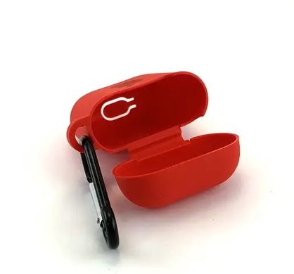Чехол накладка с карабином Silicon Case с Logo для AirPods 1/2 Red