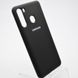 Чехол накладка Silicon Case Full cover для Samsung A215 Galaxy A21 Black/Черный