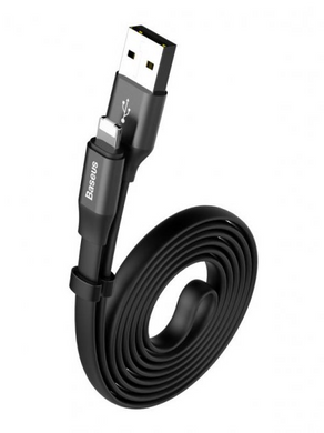 Кабель Baseus Portable 2-1 Cable（Micro/Lightning) (1.2m) Black (calmbj-A01), Черный