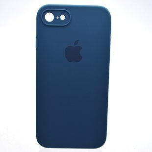 Чехол с квадратными бортами Silicone case Full Square для iPhone 7/iPhone 8/iPhone SE 2020/2022 Navy Blue