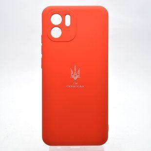 Чохол з патріотичним принтом Silicone Case Print Тризуб для Xiaomi Redmi A1/Redmi A2 Red/Червоний