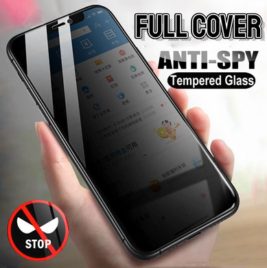 Захисне скло (антишпигун) Privacy 5D для iPhone 12/iPhone 12 Pro Black (тех.пак.)