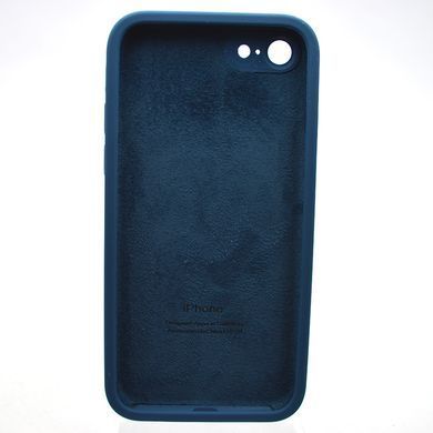 Чохол з квадратними бортами Silicone case Full Square для iPhone 7/iPhone 8/iPhone SE 2020/2022 Navy Blue