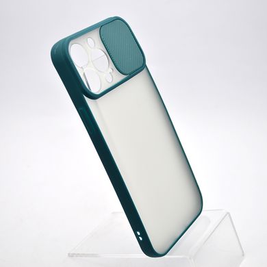 Чохол накладка TPU Camshield Matte з кришкою (шторкою) на камеру для iPhone 13 Pro Max Зелений