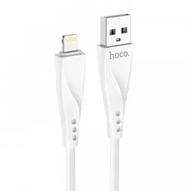 Кабель Hoco DU16 Silica gel charging data cable 2A 1m Lightning Белый