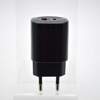 Мережевий зарядний пристрій SENTEO Z-02A GaN 25W+QC3.0 з кабелем Type-c to Type-c Black