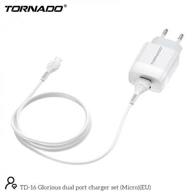 МЗП Tornado TD-16 with Micro USB cable 2USB 2.4A White