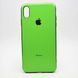 Чохол глянцевий з логотипом Glossy Silicon Case для iPhone XS Max Green