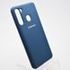Чехол накладка Silicon Case Full cover для Samsung A215 Galaxy A21 Navy blue/Темно-синий
