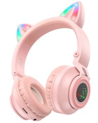 Навушники бездротові Borofone BO18 з вушками Pink
