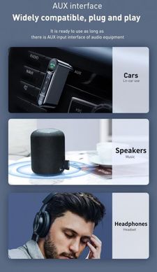Автомобильный AUX адаптер Baseus Quyin Car Bluetooth Receiver Black WXQY-01