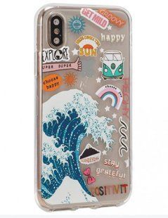 Чохол з картинкою стікери Stickers Series TPU Case for iPhone X/XS Design 9 (positivit)