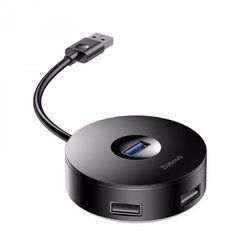 USB HUB Baseus Airjoy Round Box USB3.0 to 1USB3.0 + 2USB 2.0 10cm Black Cahub-F01