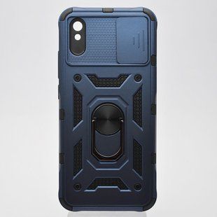 Протиударний чохол з кільцем Armor Case CamShield для Xiaomi Redmi 9A Dark Blue