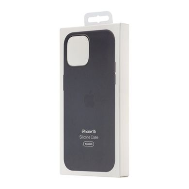 Силиконовый чехол Silicon Case with MagSafe Splash Screen для iPhone 15 Black