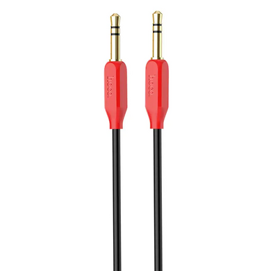 Аудіо-кабель (перехідник) AUX stereo cable Hoco UPA11 (3.5mm-3.5mm) 1m Black-Red