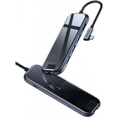 USB HUB Baseus Type-c to 2xUSB+HDMI+PD+Audio+Wireless Charging iWatch Gray CAHUB-BZ0G