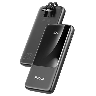 Зовнішній акумулятор Power Bank YooBao LC7 10000mAh 22.5W Black (Чорний)