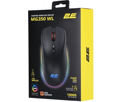 Мышка беспроводная 2E Gaming MG350 Wireless/USB RGB Black