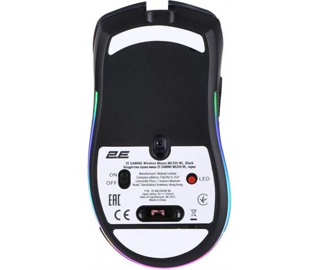 Мышка беспроводная 2E Gaming MG350 Wireless/USB RGB Black
