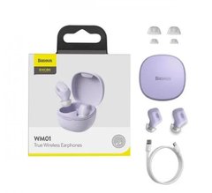 Навушники Безпровідні TWS (Bluetooth) Baseus Encok WM01 Purple NGWM01-05
